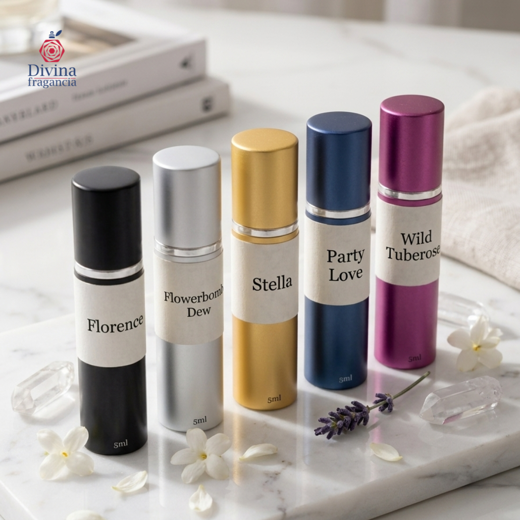 Elegancia Sensorial (Florales y Dulces) | 5 Decants Exclusivos + Envío Gratis